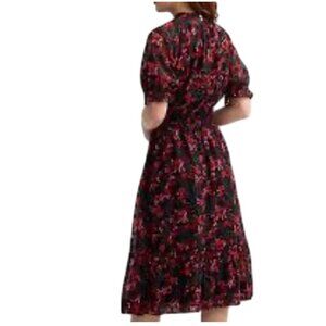 Draper James Dress 2X Red Floral Midi Clip Dot Feminine Dainty Preppy Western